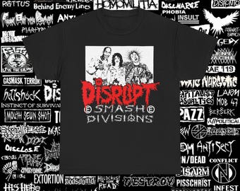 T-shirt Disrupt Crust Punk Hardcore - Unisexe Gildan, Neuf Avec étiquettes, USA