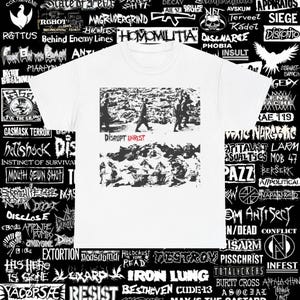 Camiseta Disrupt, inquietud, crust, punk, náuseas, distopía, ruido extremo, terror, paranoia, anti-cimex, spazz, unisex, algodón pesado, tallas S-5XL