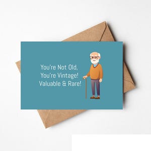 Du bist nicht alt, du bist Vintage! Digitale Geburtstagskarte - Wertvolle & seltene Grußkarte zum Geburtstag, Sofort Download