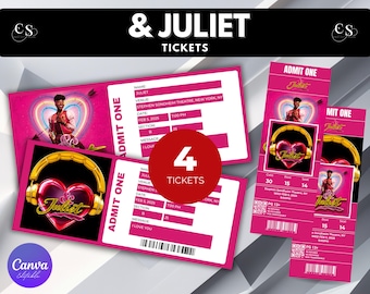 Druckbare Juliet Broadway Surprise Ticket, Juliet the Musical Collectible Theater Ticket, bearbeitbares Theater Faux Event Admission Souvenir