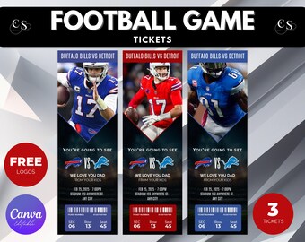 Editable Football Game Ticket, Sport Surprise (Canva Editable)