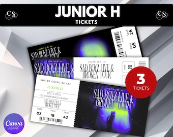 Junior H Concert Ticket, Editable Template, Easy Download for Concert Events
