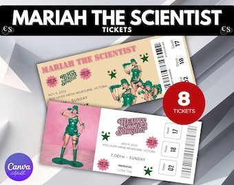 Mariah the Scientist Concert Ticket, Editable Canva Template (Digital Download)