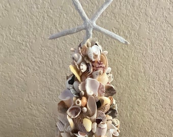 Sea Shell Art Tree Home Decoration | 14 inches tall | Shells collected by me