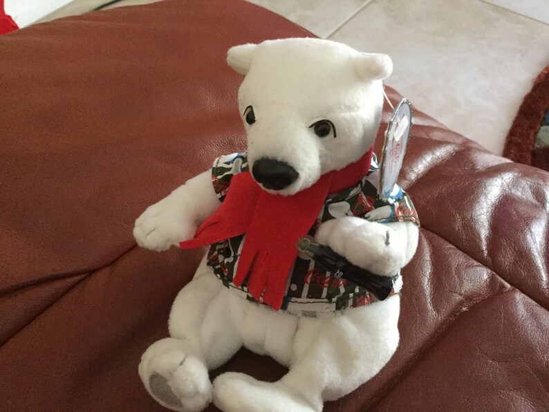 coca cola polar bear stuffed animal