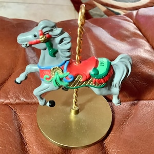 Vintage 1989 Hallmark “Holly” Carousel Ornament  | 4” tall | Excellent Condition