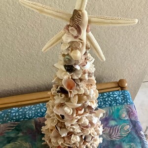 Sea Shell Art Tree Home Decoration 22 inches tall by 7 wide Shells collected by me image 2