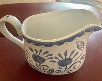 Corelle Coordinates Stoneware Creamer | 6” wide | Blue floral pattern