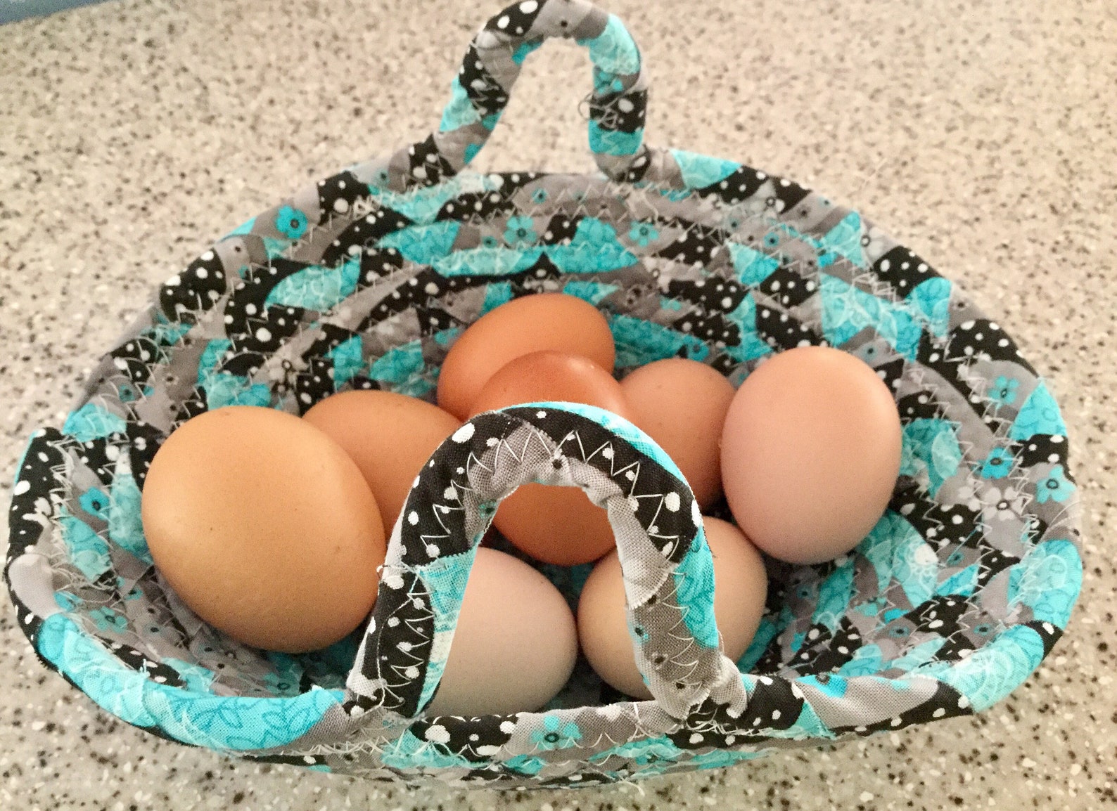 Handmade Chicken Egg Collecting Basket Coiled Fabric Cotton Etsy