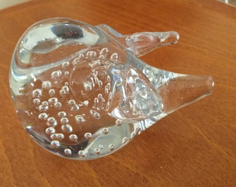 Vintage Pig Clear Glass Paperwight Figurine | Year of the Pig | Excellent Condition | 3” long