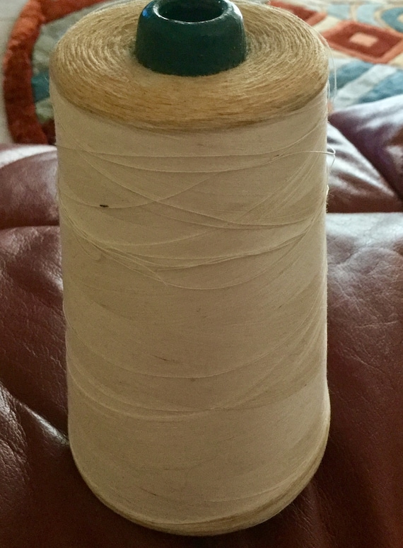Huge Spool of off White Sewing Machine Thread, Vintage, 6 Tall 3 Wide 