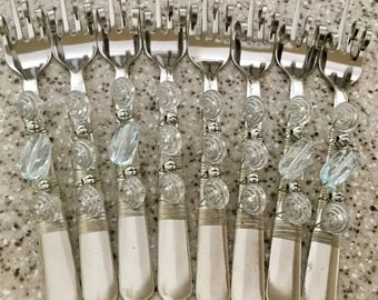 Funky Florida Finger Forks - Clear and Light Blue, Singles or a Set