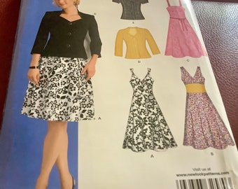 New Look 6867 Misses Summer Dress & Jacket Pattern | Uncut | Princess Seams, Long and Short Sleeves