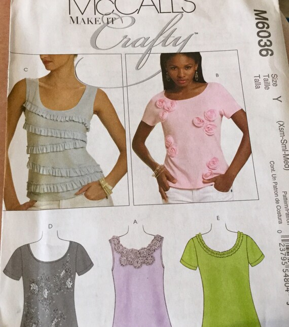 Mccalls 6036 Sleeveless Short Sleeved Ruffled Blouse Pattern. - Etsy