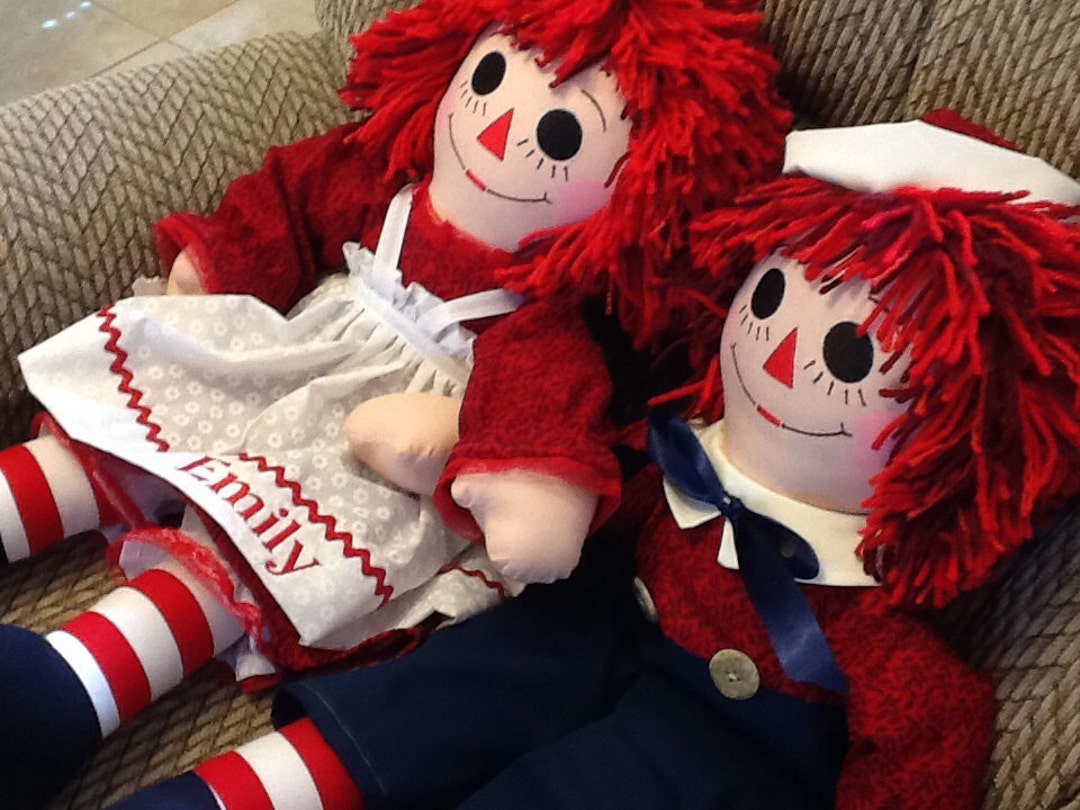 25" Personalized Raggedy Ann and Andy Matching Doll Set Handmade ...