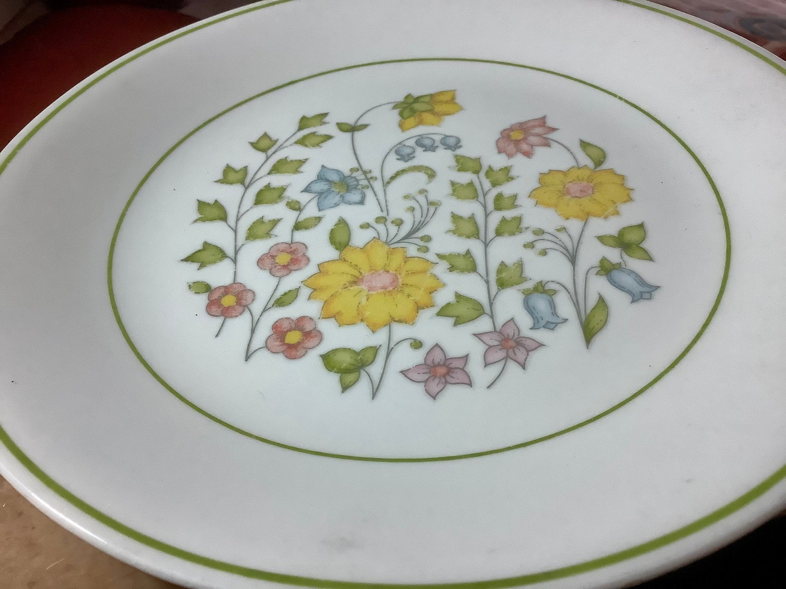 Corelle Yellow & Blue Floral Luncheon Plate One Good Etsy