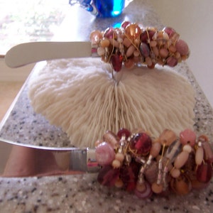 Cheese Spreader Beaded Cheese Ball Set of 2 with Mauve colored beads Bild 3