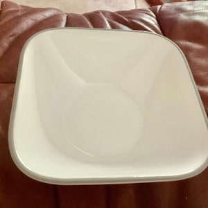 Vintage Corelle Square White with Gray Stripe | 1 pieces | Excellent Condition