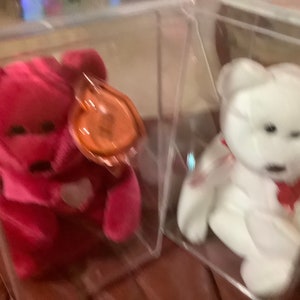 Vintage Beanie Babies Valentines Valentino 1994 & 1998 | Set of 2 in Cases | Excellent Condition