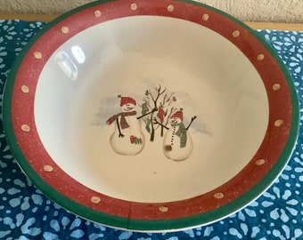 Royal Seasons Snowmen Bowl | 10” diameter 2.5” deep | Excellent condition as pictured