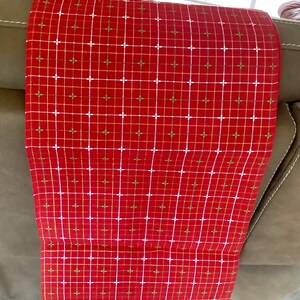 Doublesided Fabric Christmas Red Green White Table Runner  | 72” by 15” | Excellent condition