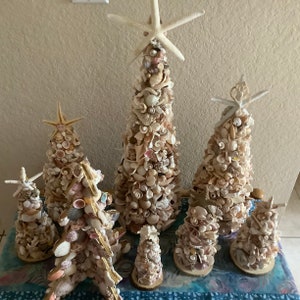 Sea Shell Art Tree Home Decoration 22 inches tall by 7 wide Shells collected by me image 7