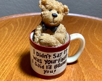 Boyd 2003 The Razz Bearies “I didn’t say it was your fault, I said I’d blame you” | 3” tall | Excellent Condition but part of Bow Missing