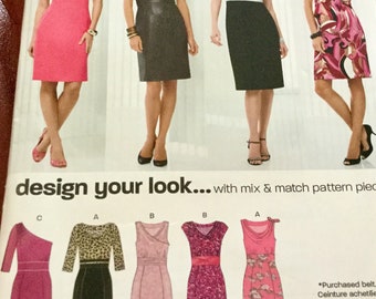 New Look 6912 | Dress Design your own Look Pattern | Uncut | Size 4-16 | One Shoulder, Sleeveless, Short and Long Sleeves