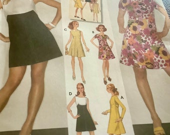 Simplicity 3833 Misses/Miss Petite 1960s Retro Dresses in 2 Lengths | Size 14-22 | Uncut pattern