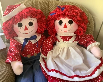 36 Inch Raggedy Ann and Andy Doll Set Handmade - Ready to Ship - Personalized | As pictured
