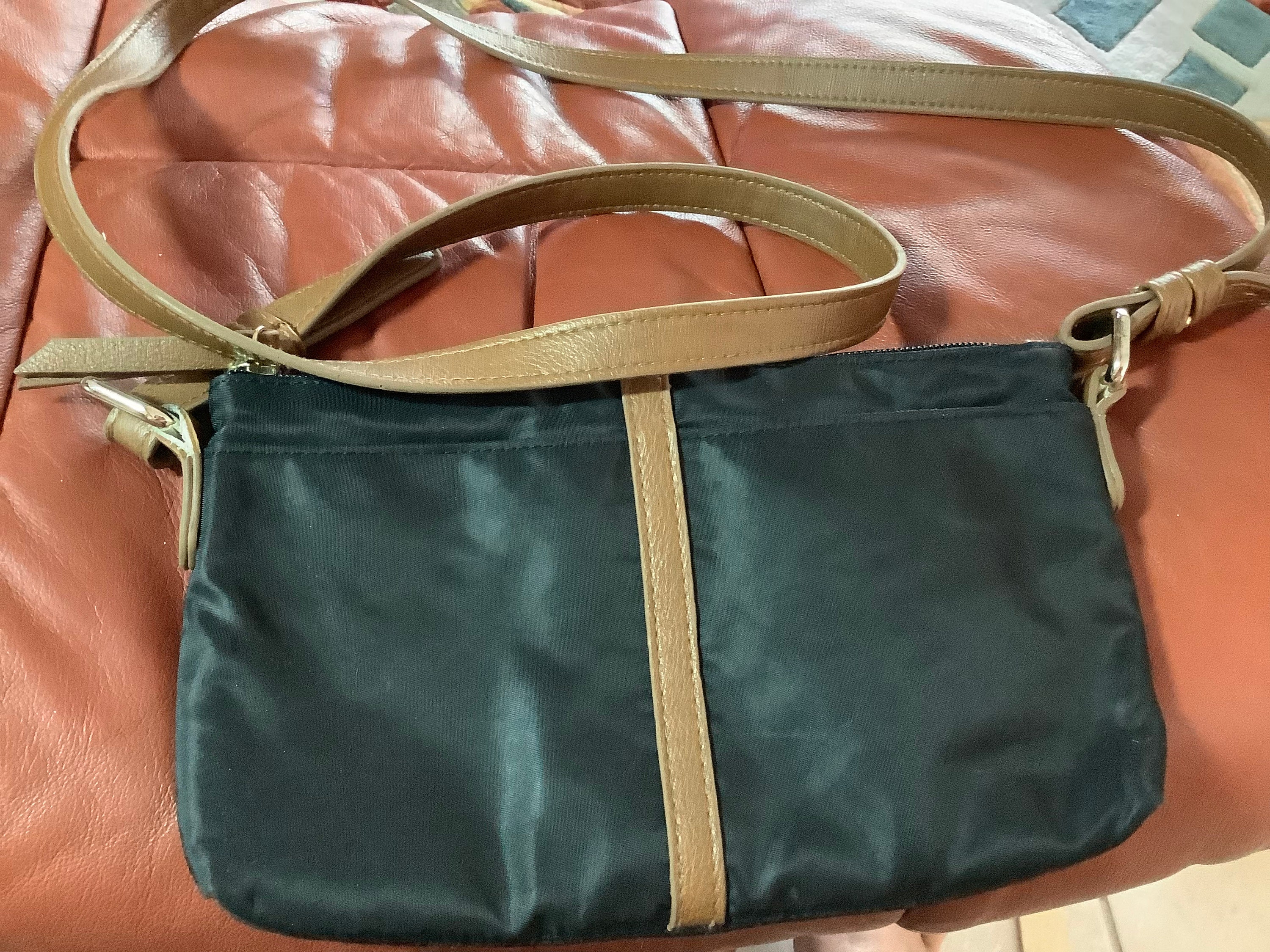 Vintage Merona Black brown Crossbody Bag Satchel Purse Polyester Fabric 9 by 5.5 Etsy Canada