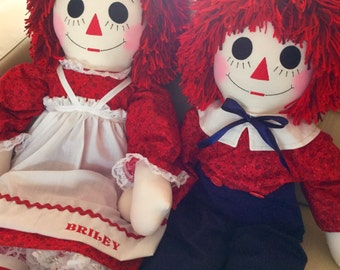 36 Inch Raggedy Ann and Andy Doll Set Handmade - Custom Orders - Personalized - Gifts for Her