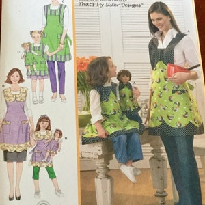 Simplicity 3746 | Childs, Misses and 18” Doll Aprons | Craft Pattern | UnCut