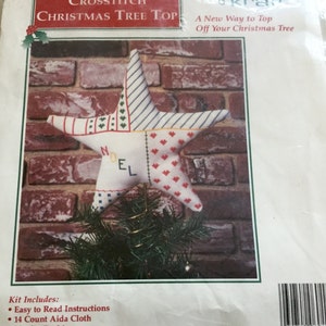 Cross Stitch Christmas Tree Top Star Sewing Kit
