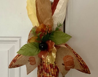 Indian Corn Wall or Fall Door Decoration | 4 Indian Corn | Fabric