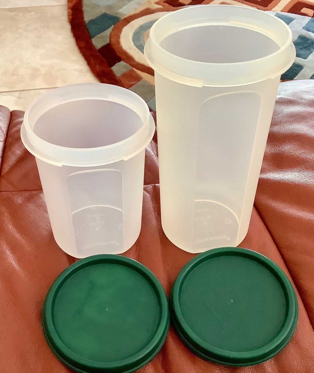 Vintage Tupperware 7” and 5” Tall Storage Containers | Excellent ...