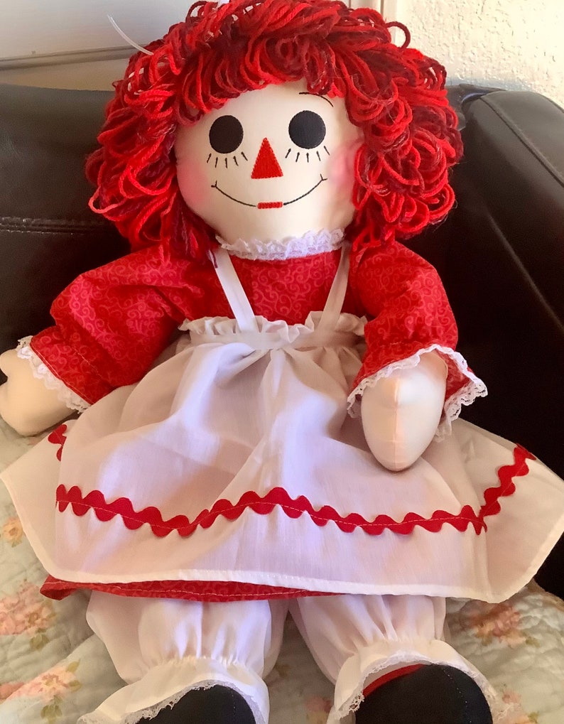 25 inch OUTFIT Raggedy Ann Doll Handmade Outfit Ready to ship Red dress, apron, bloomers Can be personalized image 4