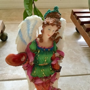 Vintage Lenox 1999 Angels of Light, Angel of Happiness Figurine  | 11.5” tall | Excellent  Condition except Missing Hand on Left Side