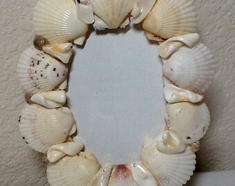 Sea Shell Art Picture Frame for 5 by 7 photos - Handmade, Home and Living,  Ready to Ship