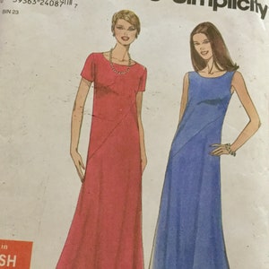Simplicity 9273 | Easy Dress Pattern with short sleeves or sleeveless | Uncut, Size 8-18