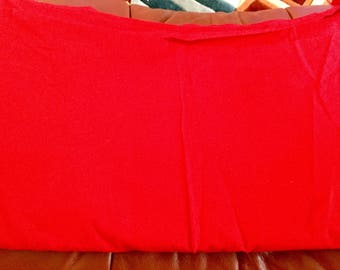 Red Broadcloth Cotton Fabric | 2 yards by 45 inches wide, with an extra piece attached