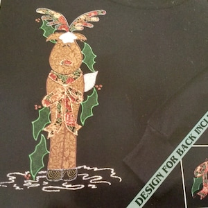 Holly Deer Holiday Appliqué Iron On | Easy to Iron On Shirts