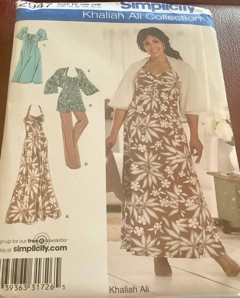 Simplicity 2947 Womens Petite Knit Dress, Tunic, Pants, Sheug Pattern, Size 18w-24w Uncut image 4