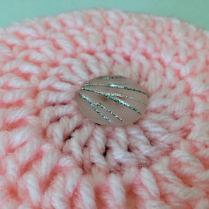 Toilet Paper Cover Crochet with Button Accents, Pink Yarn
