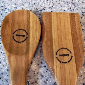 Bamboo Wood Serving Salad Servers Kitchen Utencils Serving Pieces image 4