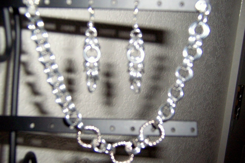 Chainmaille Earrings 2 inches long. Aluminum 16 gauge jump rings Tarnish Free image 2