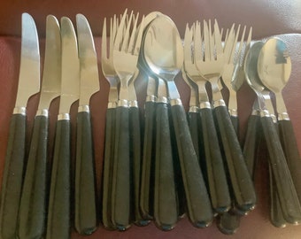 Stainless Black Plastic Handled Flatware | 20 pieces | Excellent condition