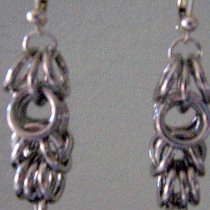 Chainmaille Earrings 2 inches long. Aluminum 16 gauge jump rings Tarnish Free image 3