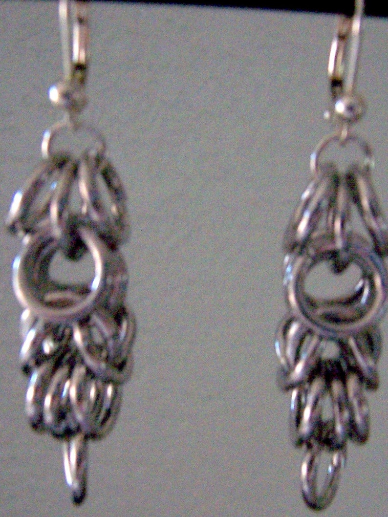 Chainmaille Earrings 2 inches long. Aluminum 16 gauge jump rings Tarnish Free image 3