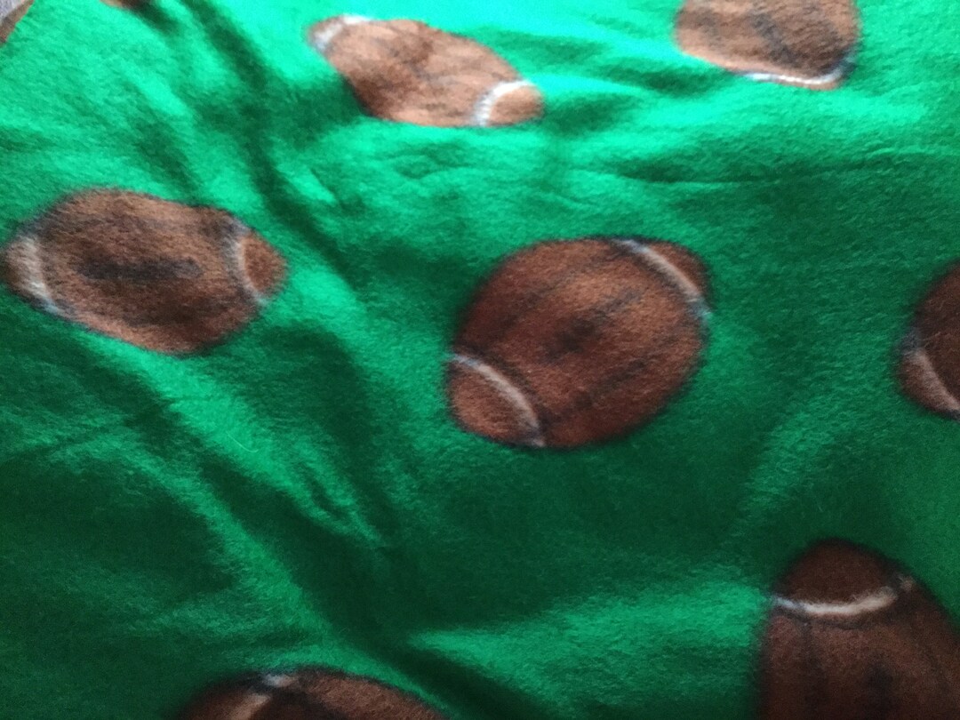 Green Brown Football Fleece Fabric 1 Yard by 60 Inches Wide Etsy